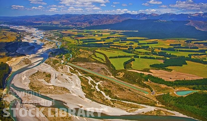 Aerial;Wairau Valley;Marleborough;bush;native forrest;irrigation canal;irrigation;green fields;green paddocks;hydro electricity;hydro generated electricity;Wairau river;hills;mountains;Wairau valley hydro scheme;Wairau;valley;hydro;scheme;braided river