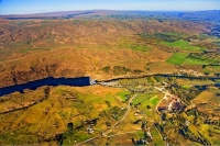 Aerial;Roxburgh;Otago;lake_Roxburgh;Clutha_River;church;churches;fruit_growing;h