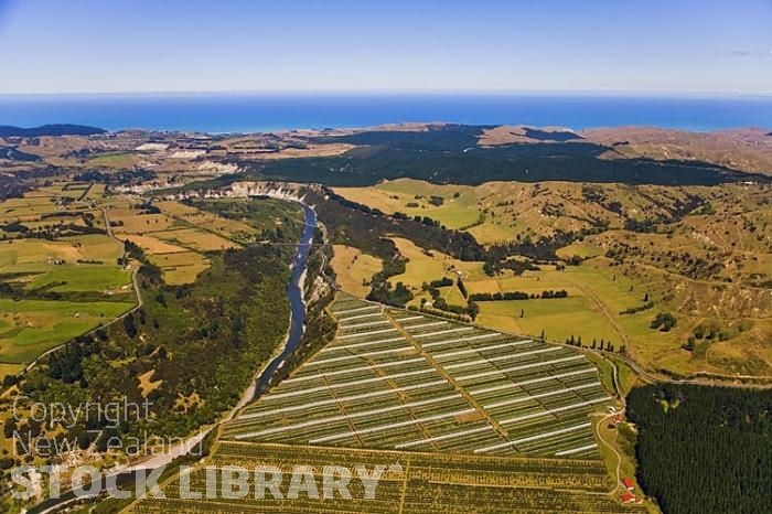 Aerial;Hawkes Bay Coast;bush;native forrest;golden sands;bluffs;River;cliffs;sandy beaches;vineyards;blue sky;blue sea;Mohaka River;viaduct