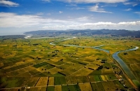 Aerial;Thames;Waihou_River;Coromandel;sandy_beaches;bachs;holiday_homes;blue_sky