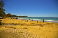 Auckland_North_Shore;Takapuna;Pohutukawa_tree;sun_bathers;crowds;boating;Beach;b