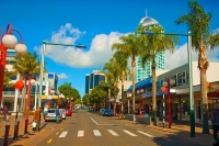 Auckland_North_Shore;Takapuna;Hurstmere_Rd;Takapuna;palm_trees;street_lights;ped