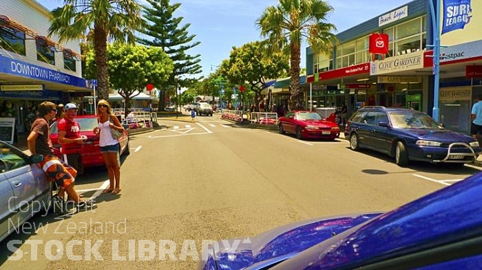 Mount Maunganui;Bay of plenty;blue seablue skysandy beaches;sea;sea fishing;harbour;bachs;holiday homes;sand dunes;high rise buildings;cruise ships;tourists;holiday makers;Totara Street