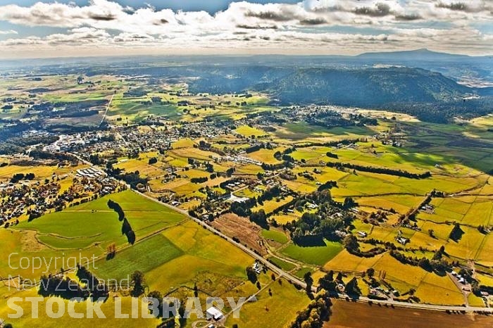 Aerial;Ohakune;Tongariro National Park;Timber;timber industry;river;Trout Fishing;Tongariro National Park;Desert Road;Sking;shi town;Mount Ruapehu;main rail route;Highest station in New Zealand