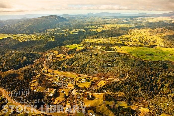 Aerial;Raurimu;Tongariro National Park;Timber;timber industry;river;Trout Fishing;Tongariro National Park;Sking;shi town;Mount Ruapehu;main rail route;Rail town;Raurimu Spiral;Sking;ski chalet;ski town