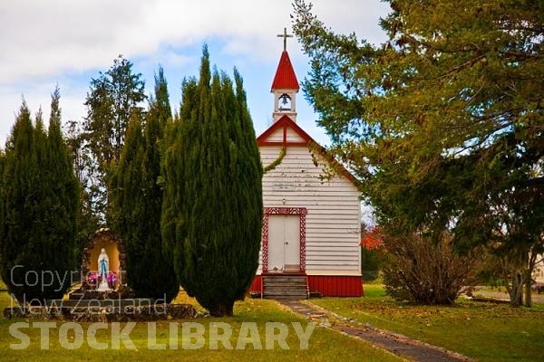 Taupo;Tokaanu;Trout Fishing;South Waikato;Lake Taupo;Waikato river;jet boating;tourists;visitor centre;boat harbour;marina;yacht;yachts;launch;launches;holiday homes.baches;Autumn Colours;Tokaanu;Church of The Immaculate Conception;Tokaanu Church