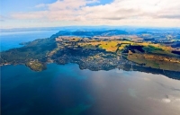 Aerial;Acacia_Bay;Trout_Fishing;Taupo;South_Waikato;pleasure_boat_harbour;dingie