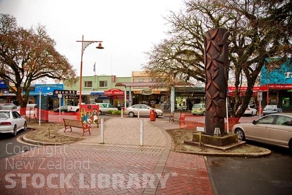 Tokoroa;South Waikato;agricultural;agricultural centre;Timber;timber industry;Rolly Munro Sculptures;South Waikato District Council Building;Pureora Forest;Maori carving;clock tower;Down Town;sculptures;murals;civic sculptures