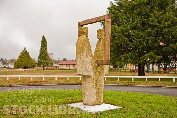 Tokoroa;South Waikato;agricultural;agricultural centre;Timber;timber industry;Rolly Munro Sculptures;South Waikato District Council Building;Pureora Forest;Maori carving;clock tower;Down Town;sculptures;murals;civic sculptures