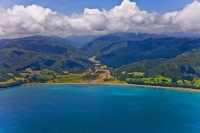 aerial;Omaio_Bay;Haparapara_River;blue_sea;blue_sky;sandy_beaches;sea;sea_fishin