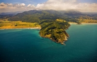 aerial;Haupara_Pt;Hicks_Bay;blue_sea;blue_sky;sandy_beaches;sea;sea_fishing;harb