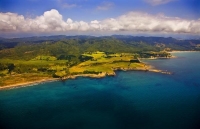 aerial;Otamaroa;blue_sea;blue_sky;sandy_beaches;sea;sea_fishing;harbour;bachs;Fi