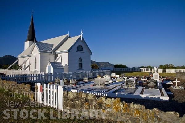 Raukokore;church;Anglican Church cemetery;cemetery;bluffs;cliffs;rocky shorelines;sea fishing;Marai;Maori carving;Maori warrior;bush;mountains