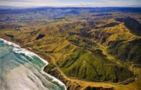 Aerial;Hawkes_Bay_Coast;bush;native_forrest;golden_sands;bluffs;River;cliffs;san