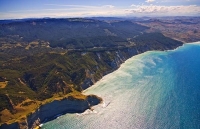 Aerial;Hawkes_Bay_Coast;bush;native_forrest;golden_sands;bluffs;River;cliffs;san