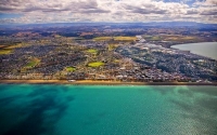 Aerial;Napier;Hawkes_Bay;suburburban;Gardens;Art_Deco;port;containers;logs;sculp