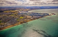 Aerial;Napier;Hawkes_Bay;suburburban;Gardens;Art_Deco;port;containers;logs;sculp