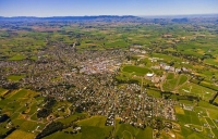 Aerial;Feilding;Manawatu;agriculture;agricultural_centre;agriculture;clock_tower