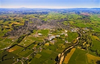 Aerial;Feilding;Manawatu;agriculture;agricultural_centre;agriculture;clock_tower