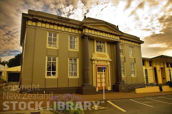 Dargaville;Northland;kaipara;Wairoa River;airfield;bridge;Kaipara Harbour;River;river estury;winding river;brown river;cumulus cloud;Kaihu River;Municipal Chambers;neo-classical building