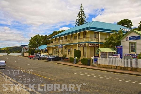 Mangonui;Northland;sandy beaches;bachs;holiday homes;bush;native forrest;golden sands;blue sky;blue sea;Pohutakawa trees;boats boating;fishing;fishing boats yachts;kayaks;Hotel