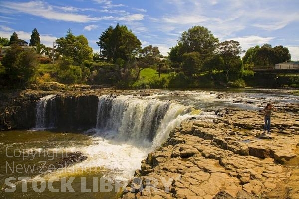 Haruru Falls;Northland;Waitangi River;waterfall;tourists;kayak;child tourist