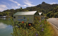 Whangaroa_Harbour;Northland;bachs;holiday_homes;bush;native_forrest;blue_sky;blu