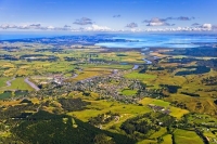 Aerial_Kaipara_Harbour;Rodney;green_fields;paddocks;Tasman_Sea;blue_sky;blue_sea