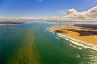 Aerial;Kaipara_Harbour;Rodney;green_fields;paddocks;Tasman_Sea;blue_sky;blue_sea