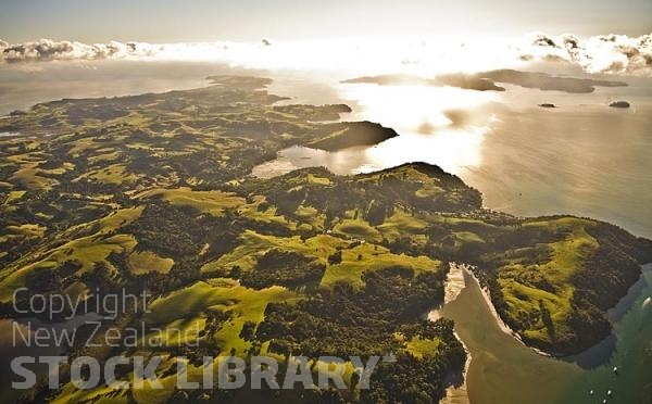 Aerial;Rodney;East Coast;Rodneysandy beaches;rocky shorelines;River;Rivers;bush;native forrest;motorway;golden sands;landscape;multi lane highway;sand dunes;Tawharanui Peninsula;Tawharanui;Peninsula;sunrise;sunlit hills