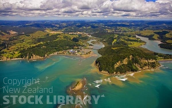 Aerial;Rodney;East Coast;Rodneysandy beaches;rocky shorelines;River;Rivers;bush;native forrest;motorway;golden sands;landscape;multi lane highway;sand dunes;Waiwera