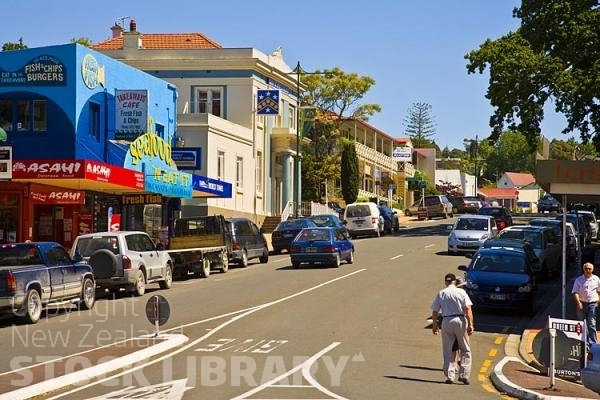 Warkworth;Rodney;church;pub;library;blue sky;Queen Street;banks