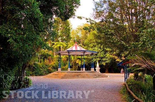 New Plymouth;Taranaki;Pukekura Park Bandstand;Pukekura Park;Bandstand;District Council landscaping;landscaping;punga;ponga;palms