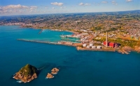 Aerial;New_Plymouth;Taranaki;beach;Down_Town;sugar_loaf_islands;harbour;tank_far