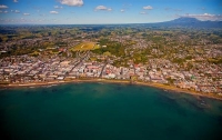 Aerial;New_Plymouth;Taranaki;Mount_Taranaki;Down_Town;beach;blue_sky