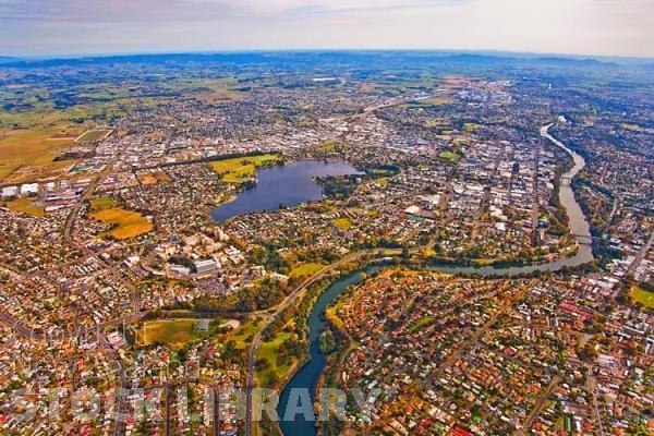 aerial;Hamilton;Waikato River;industrial buildings;suburburban;Lake Rotoroa;Waikato Hospital;hamilton Hospital