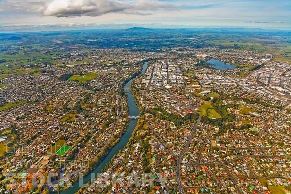 aerial;Hamilton;Waikato River;industrial buildings;suburburban;Lake Rotoroa;Waikato Hospital;hamilton Hospital