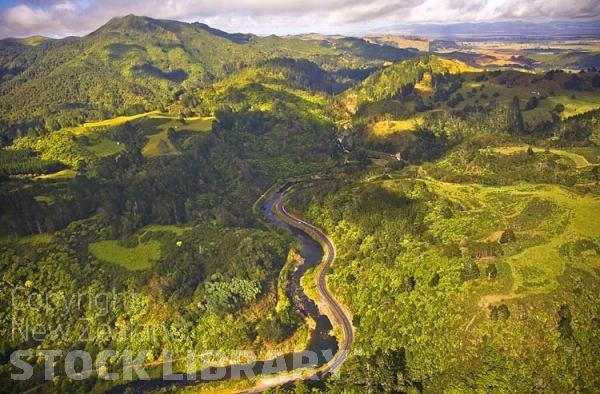 Aerial;Karangahake Gorge;Karangahake Gorge;Waikato;Bay of Plenty;agricultural;bush;native forrest;Ohinemuri River;Gorge