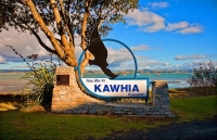 Kawhia;Waikato;coastal;bachs;holiday_homes;bush;native_forrest;blue_sky;blue_sea