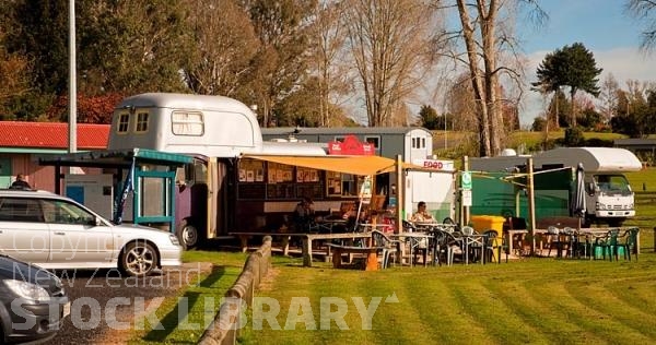 Mangakino;Waikato;agricultural;Dairy;Dairy industry;timber industry;Lake Maraetai;angling;trout;trout fishing;hydro electricity;hydro generated electricity;Waikato River;Bus Cafe;lake;al fresco eating;out door eating