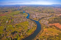 Aerial;Ngaruawahia;Waikato_River;suburburban;bridge;green_fields;River;bridge;Ma