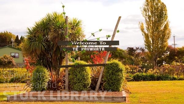 Te Kauwhata;Waikato;agricultural;vineyards;Dairy;Dairy industry;church;Welcome Sign;District Council landscaping;landscaping