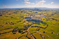 Aerial;Tirau;Waikato;suburburban;green_fields;New_Zealand;agricultural;corrugate