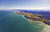 Aerial;Castle_Point;Wairarapa;Blue_sea;blue_sky;cumulus_clouds;rocky_shorelines;