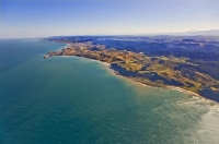 Takaka_and_River;Aerial;Castle_Point;Wairarapa;Blue_sea;blue_sky;cumulus_clouds;