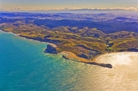 Aerial;Castle_Point;Wairarapa;Blue_sea;blue_sky;cumulus_clouds;rocky_shorelines;