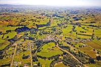 Aerial;Eketahuna;Wairarapa;agricultural;Dairy;Dairy_industry;sheep;church;museum