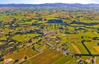 Aerial;Eketahuna;Wairarapa;agricultural;Dairy;Dairy_industry;sheep;church;museum