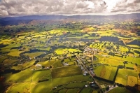 Aerial;Eketahuna;Wairarapa;agricultural;Dairy;Dairy_industry;sheep;church;museum