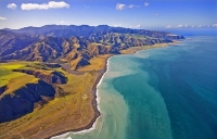 Aerial;Wairarapa_Coast;Wairarapa;Blue_sea;blue_sky;cumulus_clouds;rocky_shorelin